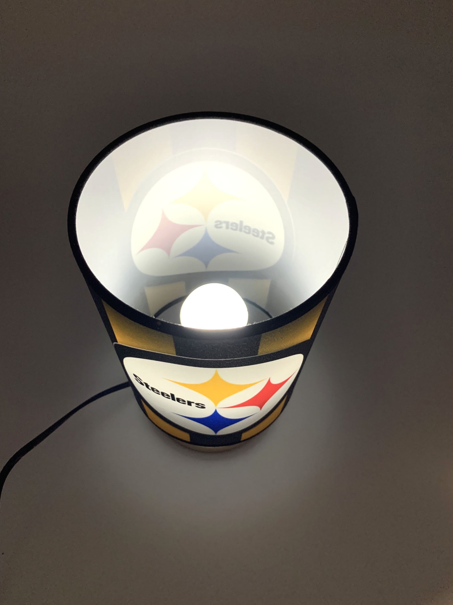 Steelers Table Lamp Night Light Wood Base Room Decoration or Great Gift Ideas