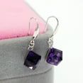 thumbnail image 5 of Uloveido Square Cube  Crystal Necklace Purple Dangle Earrings Set (Box Packing) Y418-Purple-Set, 5 of 7