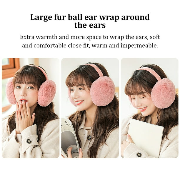 Plush Earmuffs Detachable Fluffy Earflap Warmers Ear Muffs Winter For Women  Girls