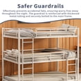 thumbnail image 3 of Miniyam Twin over Twin over Twin Metal Bunk Bed with Ladder and Guardrails, Steel Space-Saving Bed for Kids, White, 3 of 7