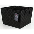 thumbnail image 5 of Home Basics X-Large Polyester Woven Strap Storage Bin With Handles, Black, 5 of 7