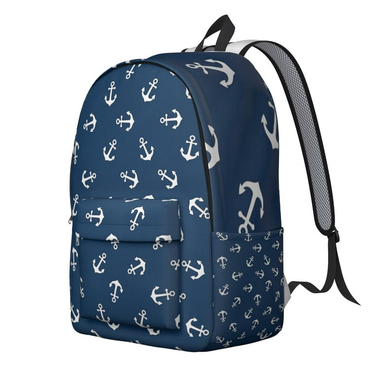 anchor laptop backpack Marine Life Voyage Backpack with Anchor, Sail & Tide Elements, Waterproof  Coastal Beach Laptop Bag with Multiple Pockets for Commuters, Travelers,  and Teens