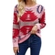 thumbnail image 1 of Suéter de Larga con Cuello Redondo para Mujer, Moda Otoño-Invierno, Jersey de Jacquard con Contraste de Colores, Suéter Navideño Rosa L, 1 of 5