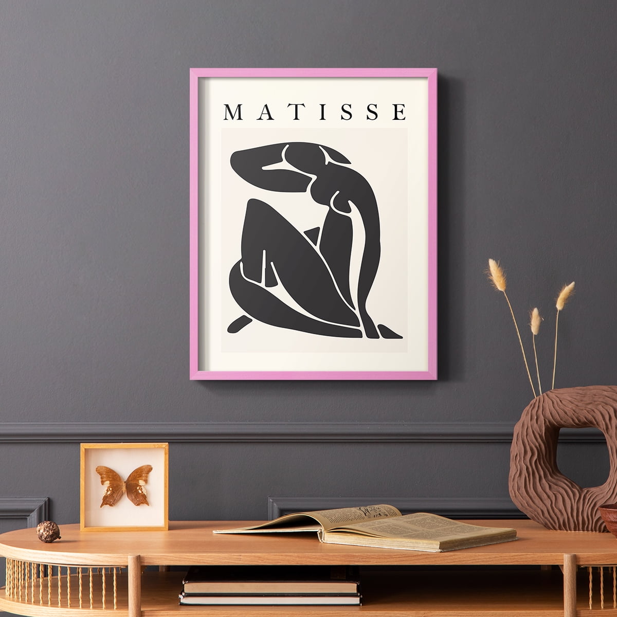 Matisse CCCLXXIX in Pink Solid Wood 22 x 28 Framed Print