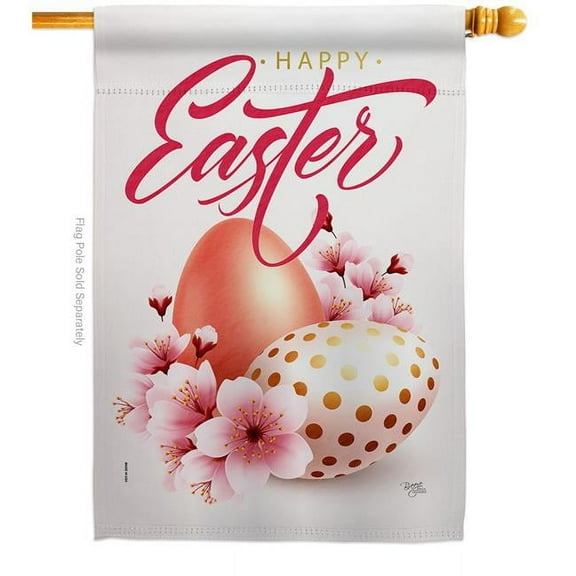 Breeze Decor H103086-BO Easter Blooming Springtime Double-Sided Garden Decorative House Flag, Multi Color
