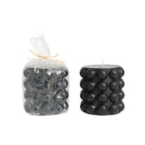 Creative Co-Op Unscented Hobnail Pillar Candle, Black