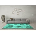 thumbnail image 3 of Ahgly Company Indoor Round Abstract Turquoise Blue Contemporary Area Rugs, 6' Round, 3 of 4
