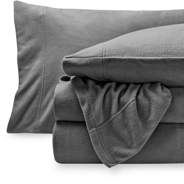 Bare Home Cozy Fleece Sheet Set, Extra Plush Polar Fleece, Deep Pocket