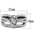 thumbnail image 2 of High polished (no plating) Stainless Steel Ring with Top Grade Crystal in Clear for Women Clear Stone Color Style TK1758 Size 5, 2 of 4