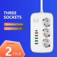 thumbnail image 1 of Cable de alimentación Cable de extensión 3 tomas 6 x USB Multi Hole Plugs Row Plugs with Smart Terminal Blocks Electrical Sockets, 1 of 4