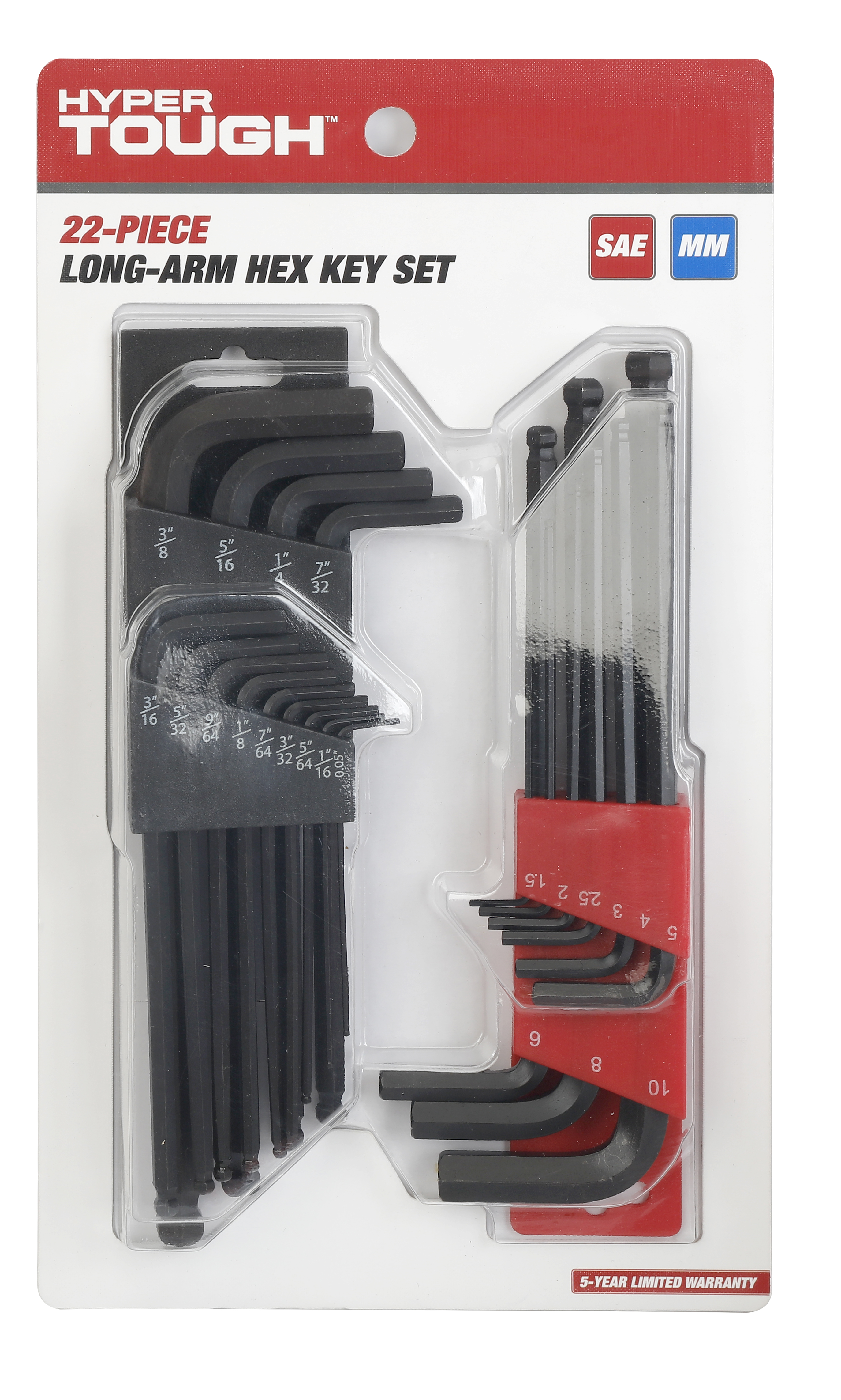 Hyper Tough 22-Piece Long-Arm Ball End Hex Key Set photo 2