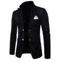 thumbnail image 2 of Miluxas Mens Casual Blazer Sport Coat Slim Fit Two Button Suit Jackets Lightweight Business Sports Jacket Black 10(XL), 2 of 3
