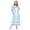 Stripe Blue, variant on Women's Zip Front Woven House Dress 3/4 Sleeves Housecoat Long Duster Lounger