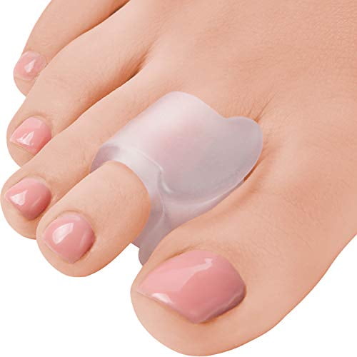 Toe Separators Hammer Toe Straightener - 4-Pack Big Toe Spacers - Gel Spreader - Correct Crooked Toes - Bunion Corrector and Bunion Relief - Pads for Overlapping, Hallux Valgus, Diabetic Feet, Yoga