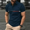 thumbnail image 2 of Men Polo Shirt Fashion Fun Letter Print Polo TShirt Casual Button Summer Breathable Business Clothing Mens Short Sleeve Polo Top, 2 of 6