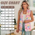 thumbnail image 7 of Uorisanigo Hippie Flower Women's Jacket Vest Sleeveless Size S Lightweight Women's Suit Vest with Pockets Open Front Blazer Vests Dressy, 7 of 7