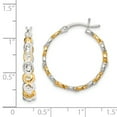 thumbnail image 2 of Beautiful Sterling Silver Flash Gold-plated Hoop Earrings, 2 of 2