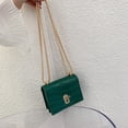 thumbnail image 3 of Elegante bolso de mensajero de Color puro para mujer Mini bolso de hombro con cadena de viaje Simple bandolera informal de cuero PU para mujer, 3 of 7