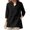 Black, variant on Plus Size Linen Shirts for Women Button up V-Neck 3/4 Sleeve Top 2026 Summer Trendy Dressy Blouses Casual Loose Comfy Thin Breathable Plain Color Tunic Clothes White XXL