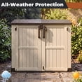 thumbnail image 5 of Nihsuao Store-It-Out Midi Horizontal Durable 36 Cu.ft Resin Outdoor Storage Shed With Heavy Duty Floor and Locking Latch, for Lawnmowe, Garden Tools, Brown & Beige, 5 of 8