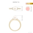 thumbnail image 5 of ANGARA Freshwater Cultured Pearl Ring with Diamond Collar in 14K Yellow Gold for Women | June Birthstone, Birthday, Anniversary, Jewelry Gift for Women | Pearl Ring, 5 of 9