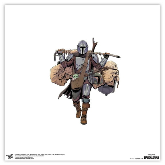 Gallery Pops Star Wars: The Mandalorian - We Have To Go, Kid Wall Art, Unframed Version, 12" x 12"