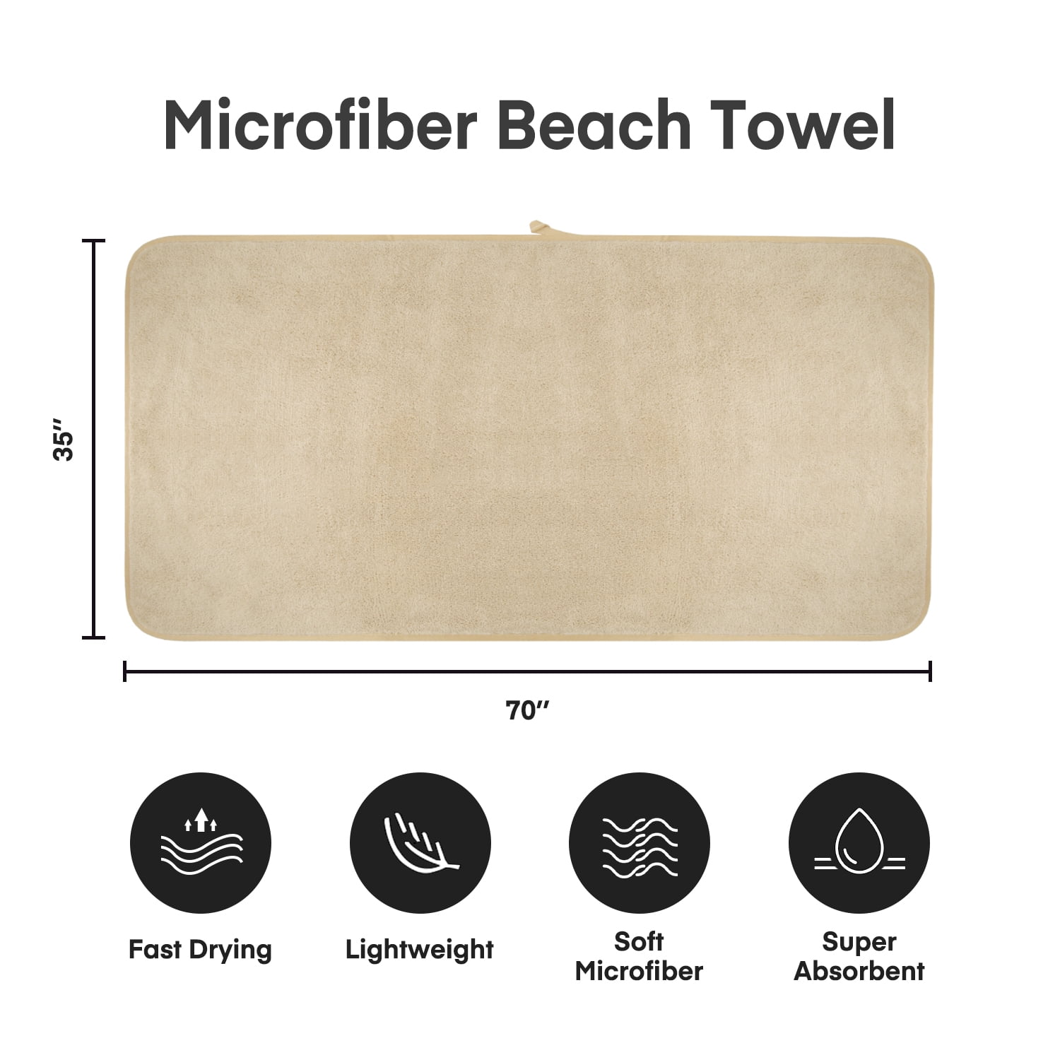 NC 2 Pack Bath Towels 35"x 70",Super Soft and Absorbent,Lint Free,Fade Resistant, Camel