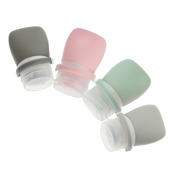 PAMINGONO 4Pcs Silicone Travel Bottles Set with Storage Bag Reusable Leak Proof Toiletry Containers