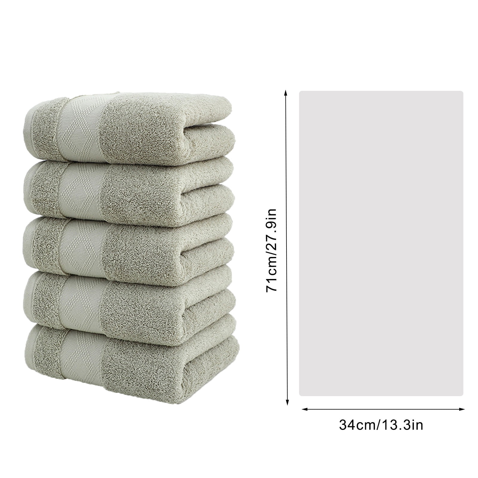 Bath Towels Set | 5 Pack | Soft Thick Absorbent Spa Towel Collection for Bathroom, Shower, Salon, Pool | 71x34 cm | Multiple Colors | Durable Double-Stitched Edges