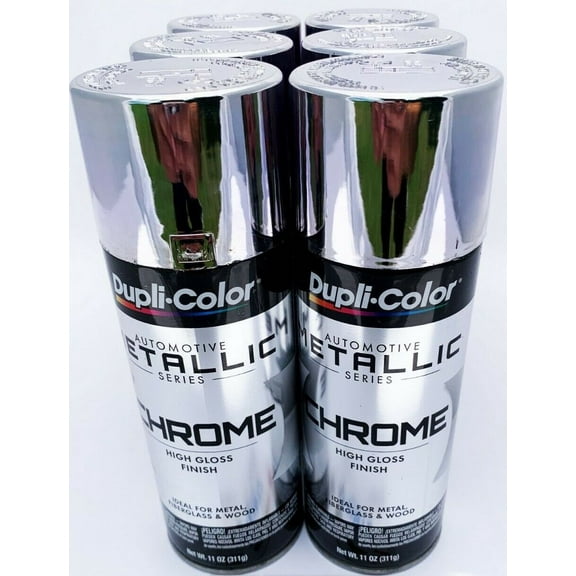 Dupli Color CS101 Metallic Chrome Automotive Touch-Up Paint, 11 oz, 6-Piece