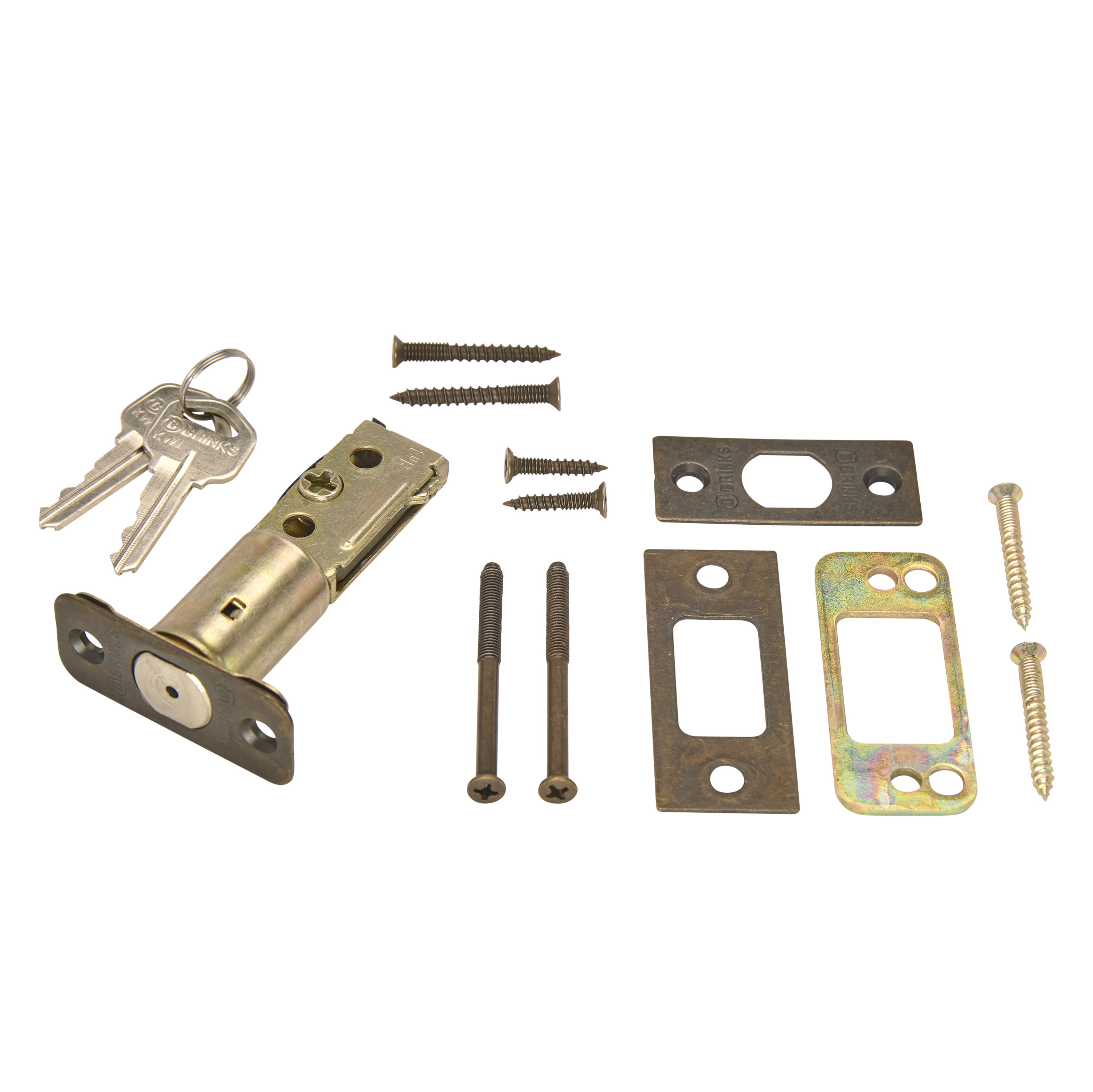 Brinks Single Cylinder Deadbolt Lock, Antique Brass Finish
