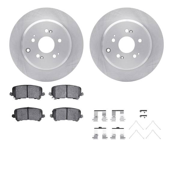 Dynamic Friction Company Rear Brake Rotors with 5000 Advanced Brake Pads includes Hardware 6512-59423