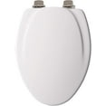 thumbnail image 2 of MAYFAIR Toilet Seat 1830NISL 000 with Chrome Hinges will Slow Close and Never Come Loose, ELONGATED, Durable Enameled Wood, White, 2 of 8