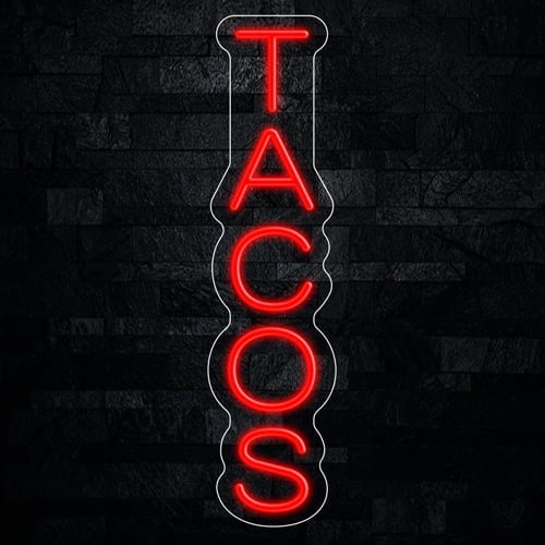 Tacos Neon LED Sign 6"L x 24"H #32765