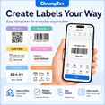 thumbnail image 5 of ChrumpTon 6 Rolls Thermal Transfer Labels, 1110 Count Coated Paper Labels, 2" x 1" & 2" x 3.15" Self Adhesive Barcode Labels for Shipping, Inventory, Product & Address Labeling, 5 of 9