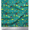 thumbnail image 1 of Soimoi Georgette Viscose Fabric Heart,Vehicles & Animals Cartoon Printed Craft Fabric by The Yard 42 Inch Wide, 1 of 3