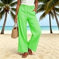 thumbnail image 2 of AGWOLF Plaid Pants Women Gingham Pant Wide Leg Elastic Waisted Boxer Baggy Palazzo Trousers with Pockets Lounge PJ Bottoms Mint Green XXL, 2 of 8