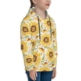 thumbnail image 3 of Fotbe Watercolor With Sunflowers Pattern Youth Pullover Hooded Sweatshirt, Boys Hoodie, Kangaroo Pocket Hoodie for Kids Girls -X-Large, 3 of 6