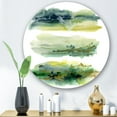 thumbnail image 2 of Designart 'Golden Green Abstract Clouds I' Modern Circle Metal Wall Art 11x11 - Disc of 11, 2 of 5