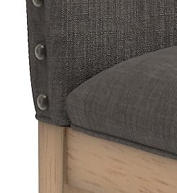 Weston Home Kirk Nailhead Accent Parson Linen Dining Chair, Set of 2, Charcoal