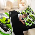 thumbnail image 5 of Manfei Cute Garbage Truck 7-Piece Twin Bedding,Boys Friendly Print Bedding Comforter Set,Green,Black Reversible, 5 of 7