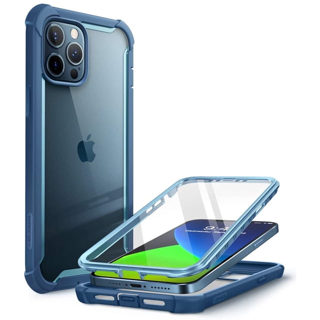 Ares Étui pour iPhone 12 Pro Max 6.7 Pouces (Sortie 2020), Étui Pare-Chocs Robuste à Double Couche Transparente avec Intégré