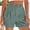 A605 Green, variant on Linen Dress Shorts for Women High Waisted Button Fly Pleated Shorts Elegant A-Line Office Trousers Solid Color Business Casual Work Fashion Outfits