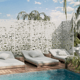 thumbnail image 4 of MAYEERTY 72"x35"x16" Outdoor Privacy Screen with Stand Metal Balcony Decorative Screen,White, 4 of 10