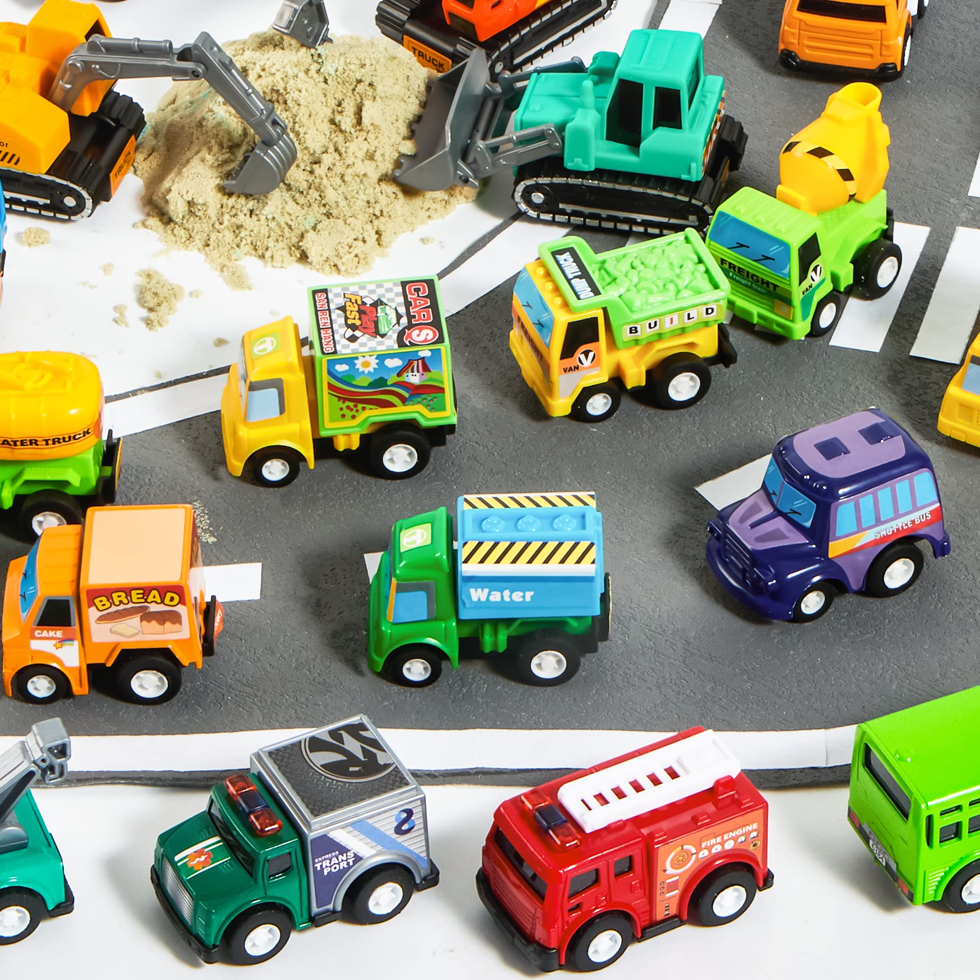 Joyfy 18-Piece Toy Car Set, Friction Pull-Back Vehicles photo 7