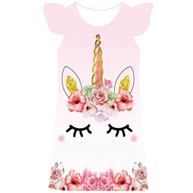 Vestido de princesa unicornio para niñas, para boda, fiesta elegante, vestido de graduación, desfile de cumpleaños para niños, vestidos de regalo, vestido de una pieza Frock7T Gao Jinjia LED