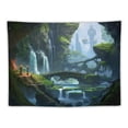 thumbnail image 5 of ONETECH Fantasy World Tapestry Fairytale Forest Enchanted Tree Tapestry Magical Forest Waterfall Wall Hanging for Home Decor Bedroom Living Room, 5 of 7