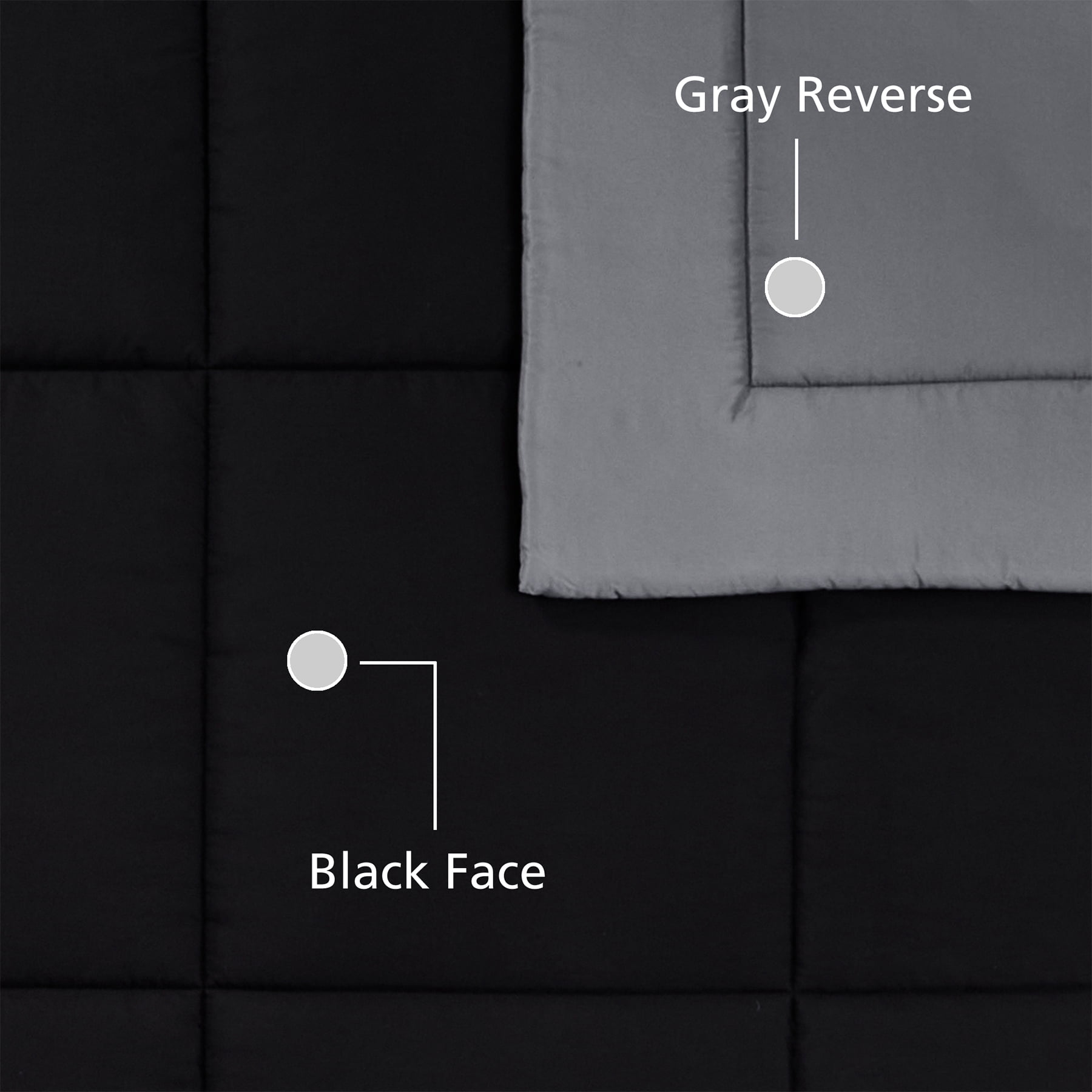Mainstays All in One Reversible Comforter and Sheet set- 7 Piece, Full, Black