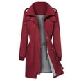 thumbnail image 5 of YDFCWXW Long Rain Coat for Women Packable Rain Jacket Womens Waterproof Raincoat Lightweight Hooded Windbreaker Trench Coat Red, S, 5 of 6