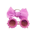 thumbnail image 2 of Gureui Kids Baby Girls Glasses Headband Set, Sunflower Decor Anti-UV Sunglasses Matching Elastic Hollow Bow Hair Band Clothing Accessory, 2 of 5